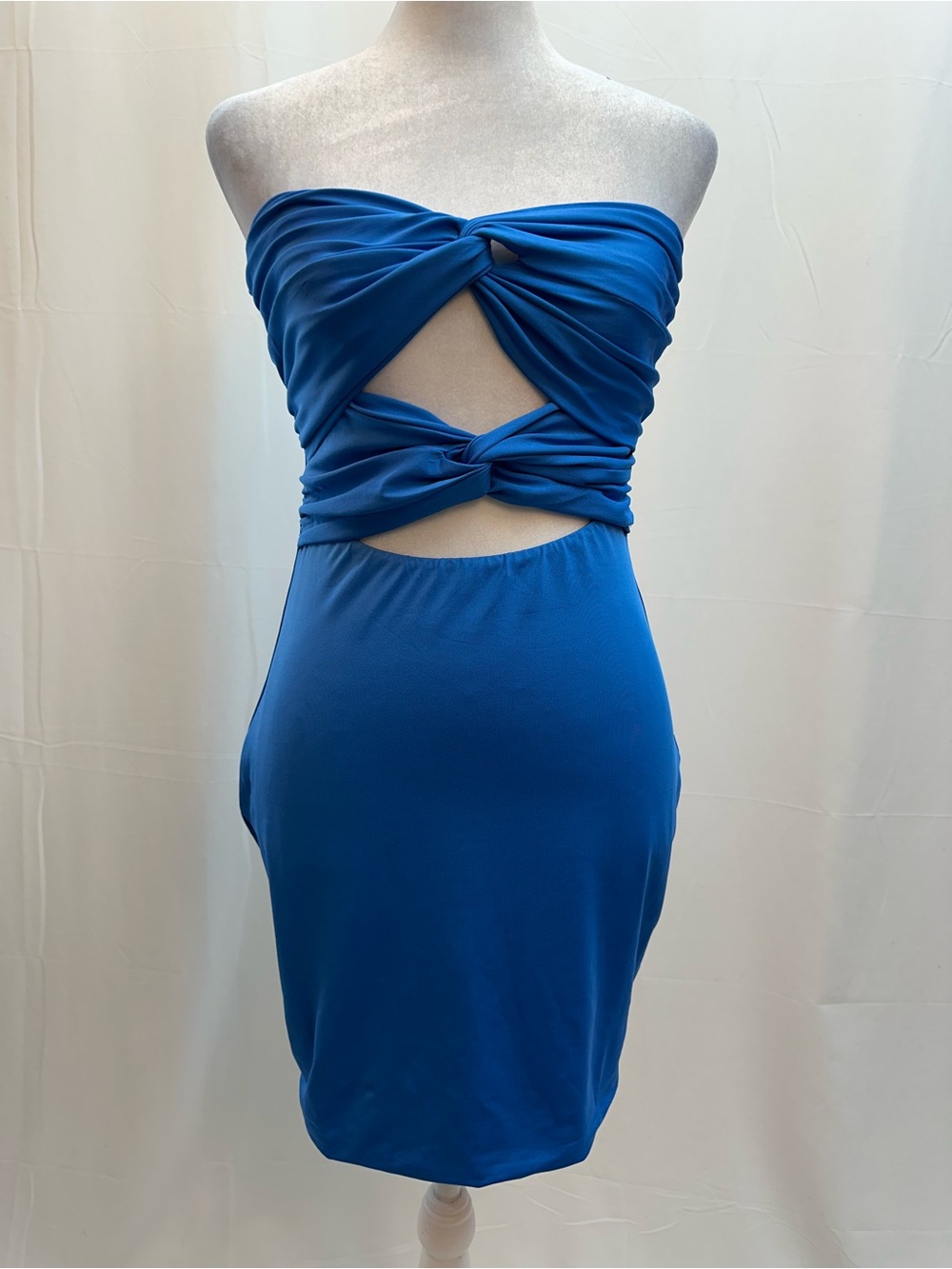 Cotton Candy LA Strapless Twist Cutout Dress - Royal Blue M NWTS